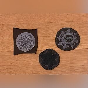 Three Black Blue Fish Snowflake Patches